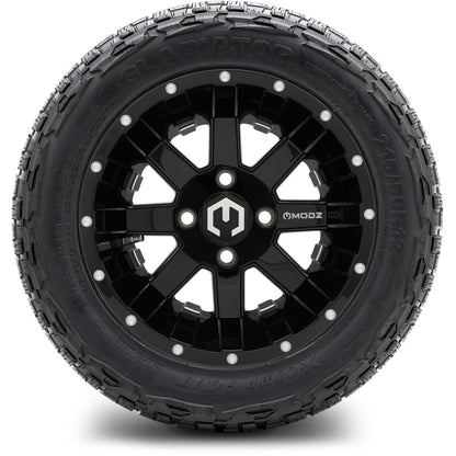 MODZ® 12" Assault Glossy Black with Ball Mill Wheels & Off-Road Tires Combo