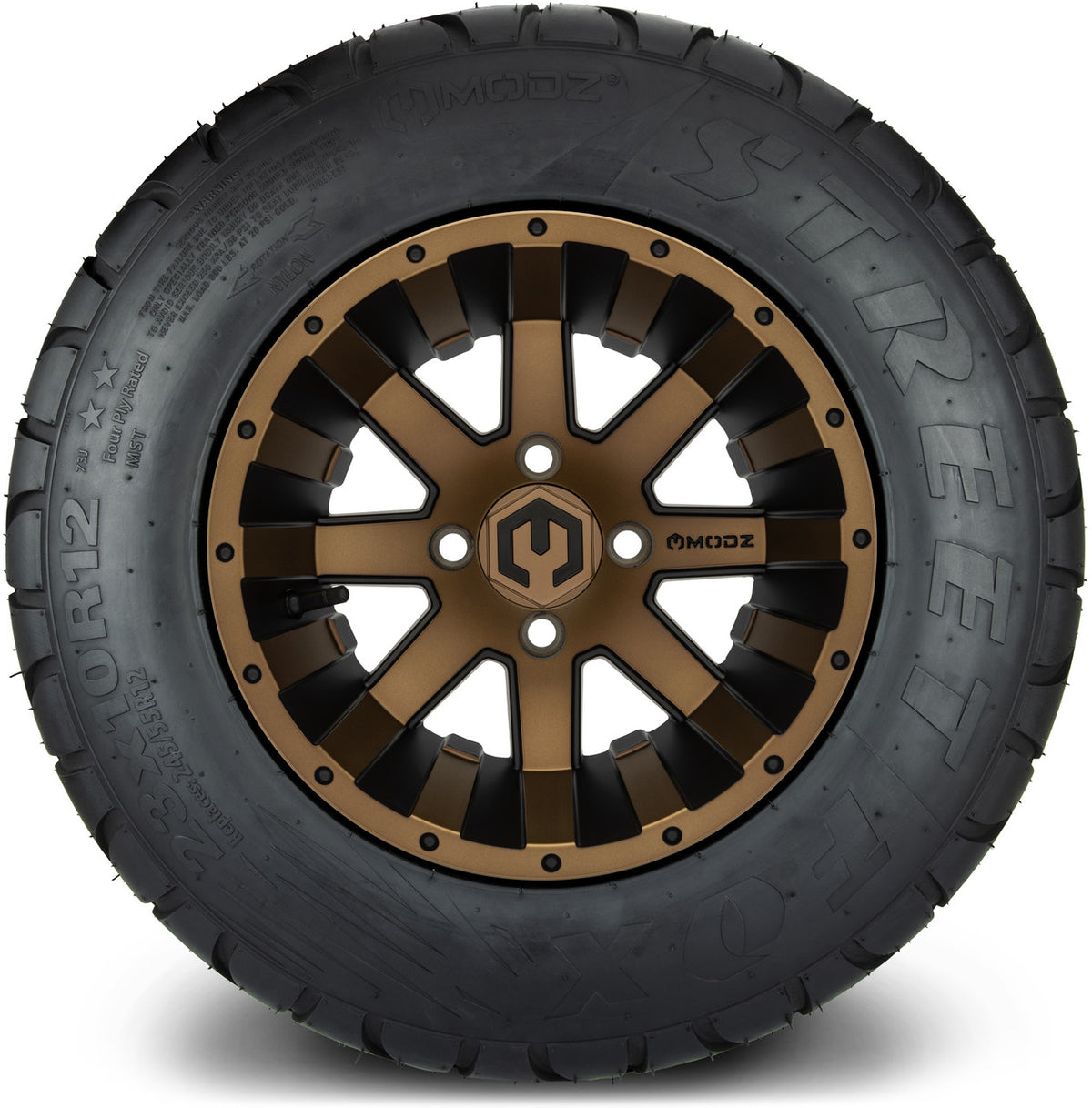 MODZ® 12" Assault Matte Bronze Wheels & Street Tires Combo