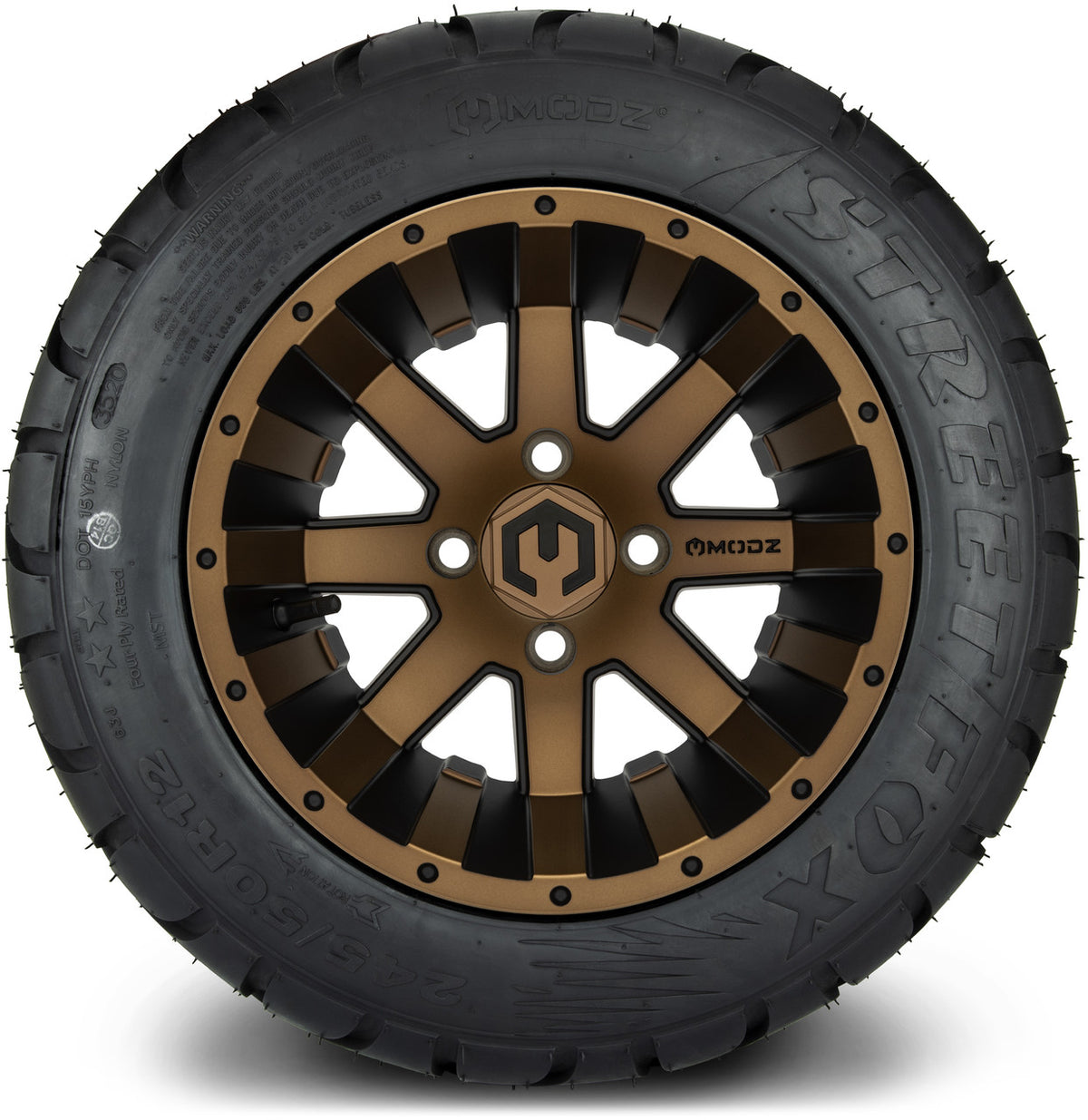 MODZ® 12" Assault Matte Bronze Wheels & Street Tires Combo