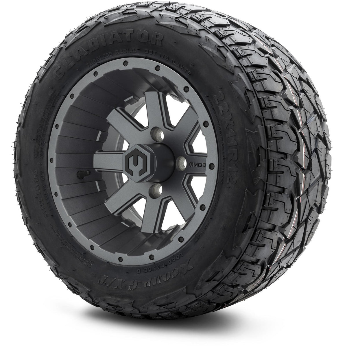 MODZ® 12" Assault Matte Gunmetal Wheels & Off-Road Tires Combo