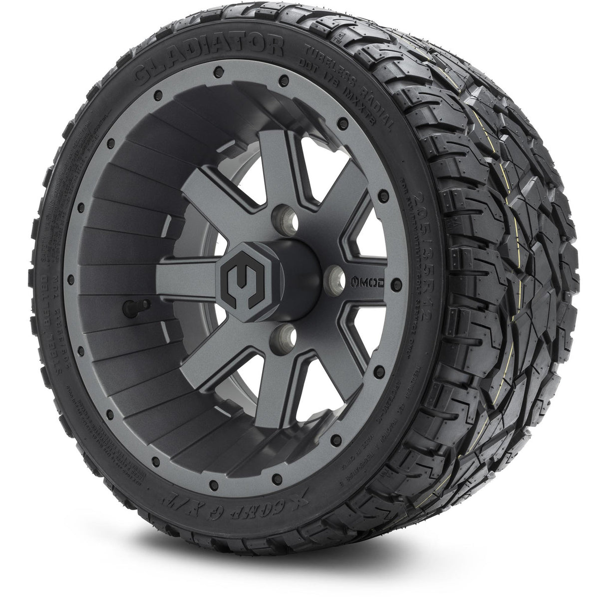 MODZ® 12" Assault Matte Gunmetal Wheels & Off-Road Tires Combo