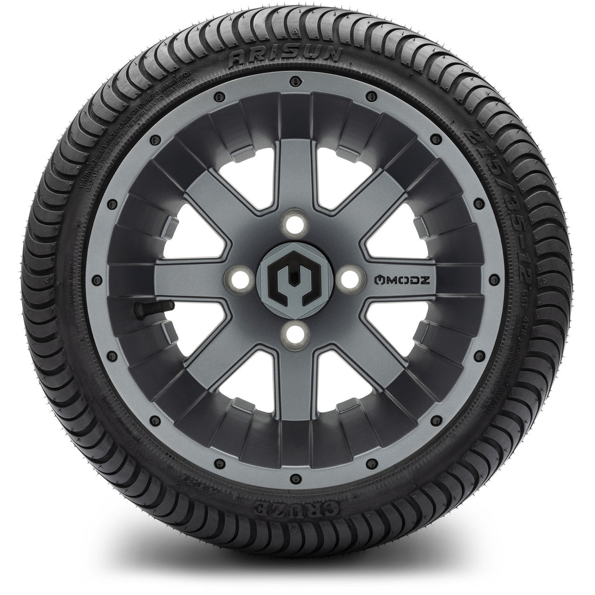 MODZ® 12" Assault Matte Gunmetal Wheels & Street Tires Combo