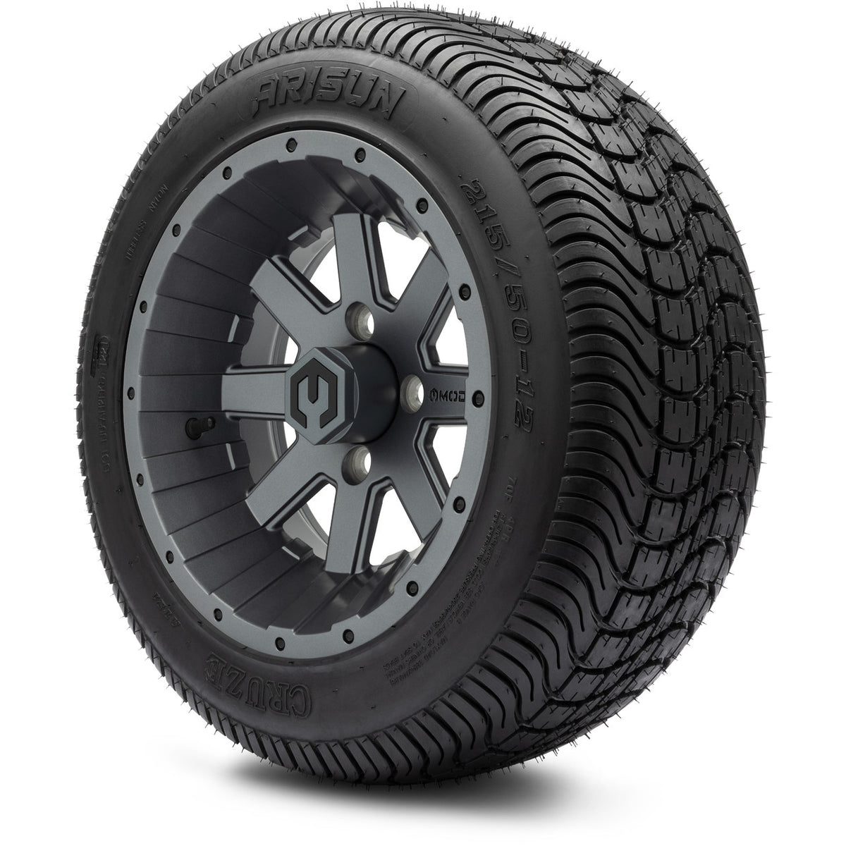 MODZ® 12" Assault Matte Gunmetal Wheels & Street Tires Combo
