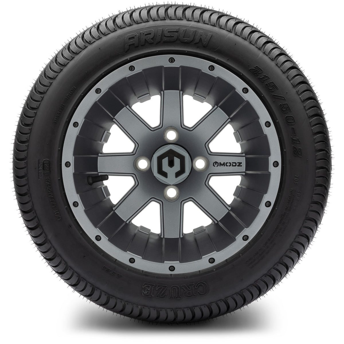 MODZ® 12" Assault Matte Gunmetal Wheels & Street Tires Combo