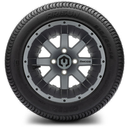 MODZ® 12" Assault Matte Gunmetal Wheels & Street Tires Combo