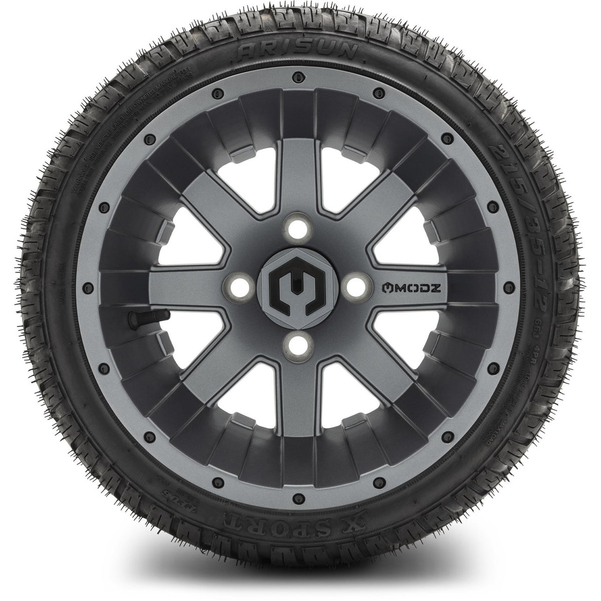 MODZ® 12" Assault Matte Gunmetal Wheels & Street Tires Combo