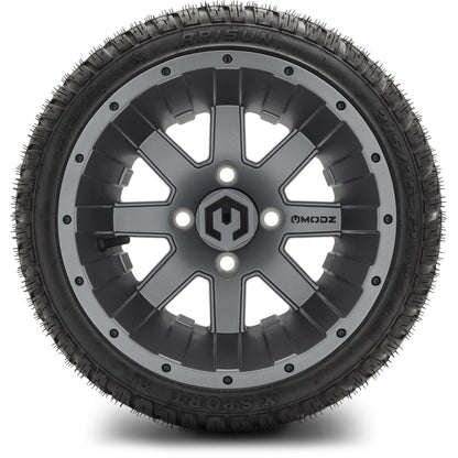 MODZ® 12" Assault Matte Gunmetal Wheels & Street Tires Combo