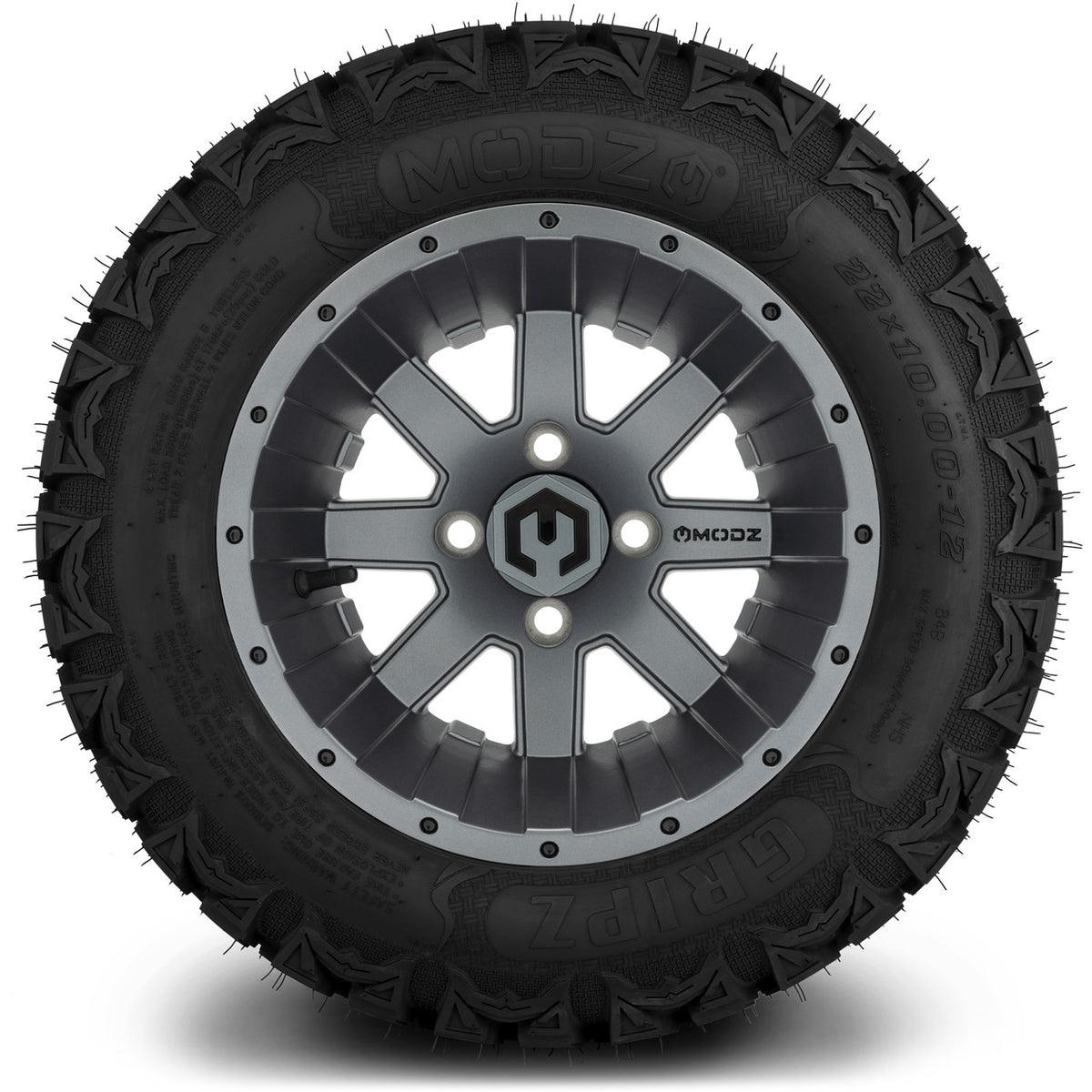 MODZ® 12" Assault Matte Gunmetal Wheels & Off-Road Tires Combo