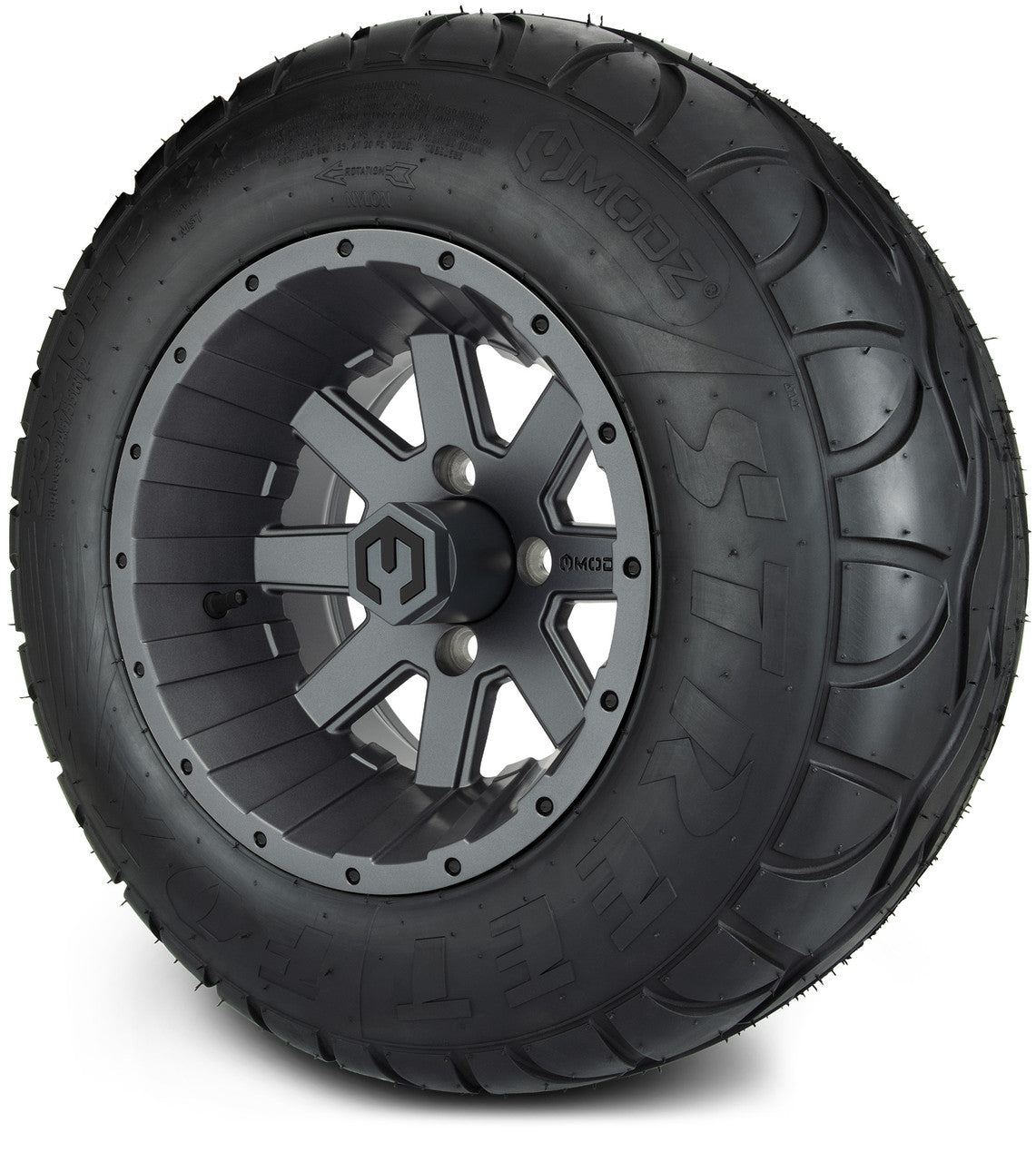 MODZ® 12" Assault Matte Gunmetal Wheels & Street Tires Combo