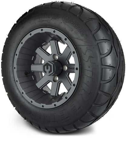 MODZ® 12" Assault Matte Gunmetal Wheels & Street Tires Combo