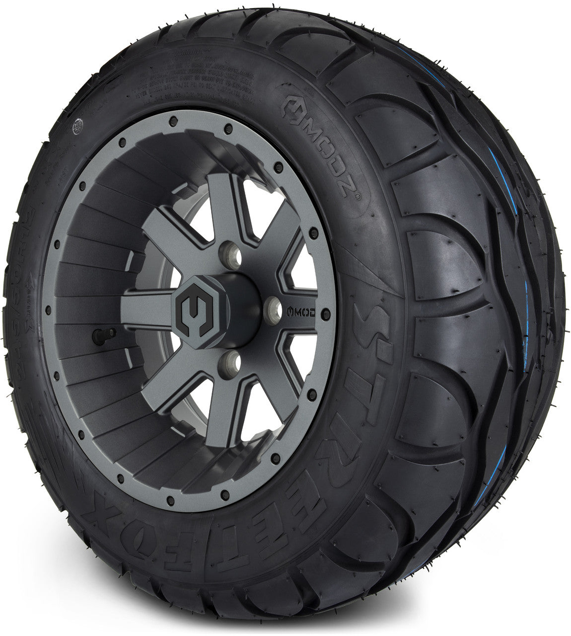 MODZ® 12" Assault Matte Gunmetal Wheels & Street Tires Combo
