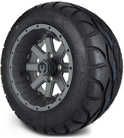 MODZ® 12" Assault Matte Gunmetal Wheels & Street Tires Combo