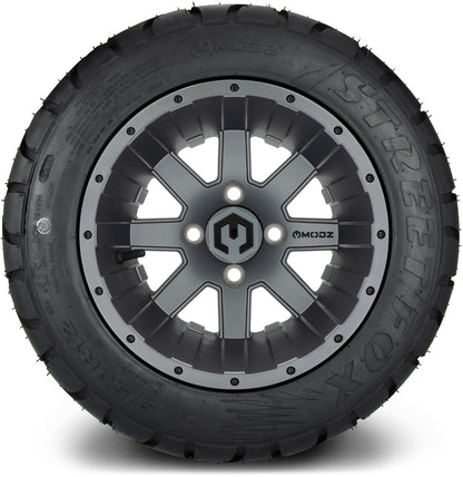 MODZ® 12" Assault Matte Gunmetal Wheels & Street Tires Combo