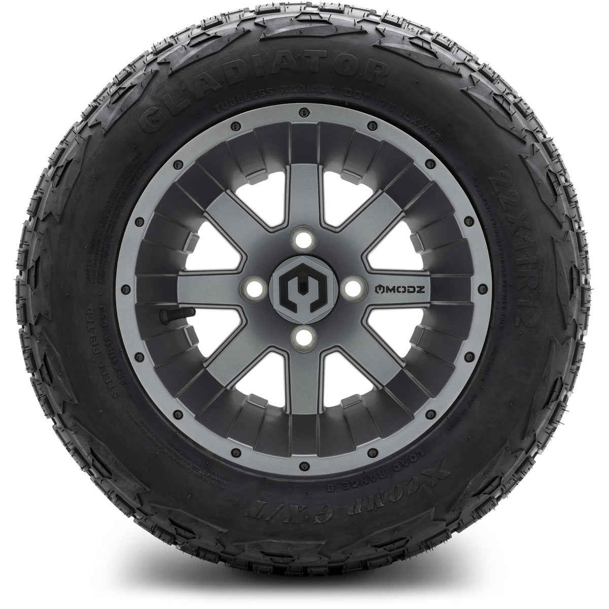 MODZ® 12" Assault Matte Gunmetal Wheels & Off-Road Tires Combo