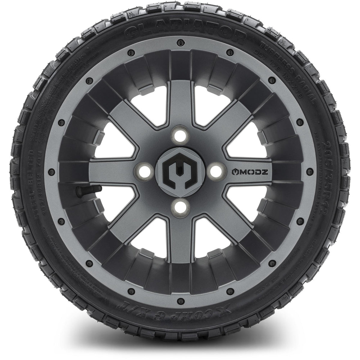 MODZ® 12" Assault Matte Gunmetal Wheels & Off-Road Tires Combo