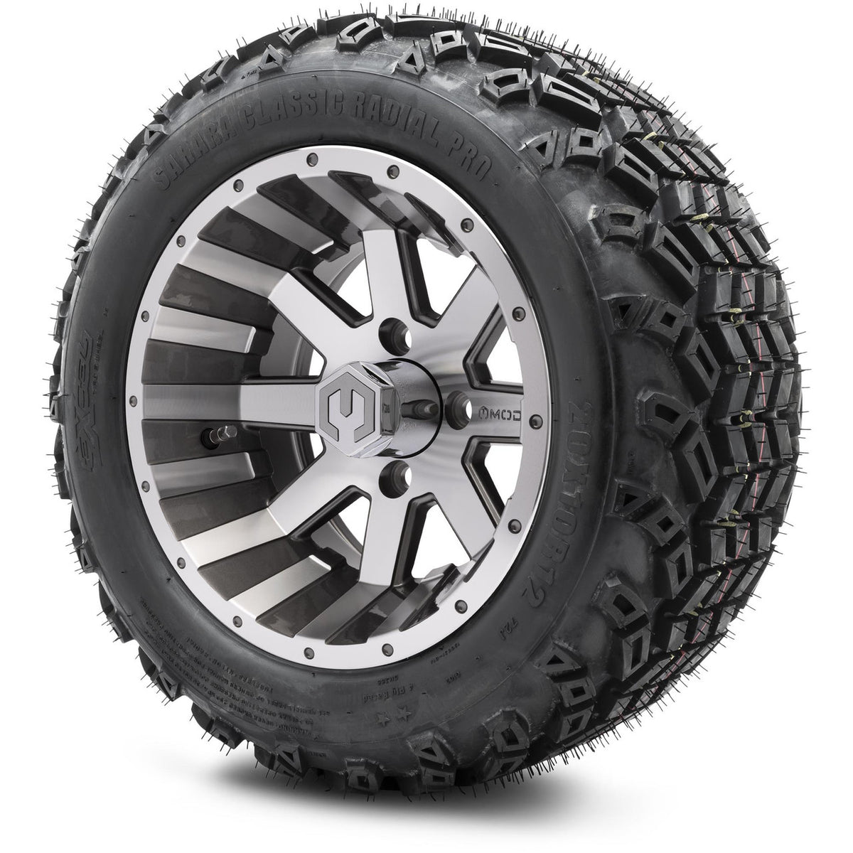 MODZ® 12" Assault Machined Gunmetal Wheels & Off-Road Tires Combo