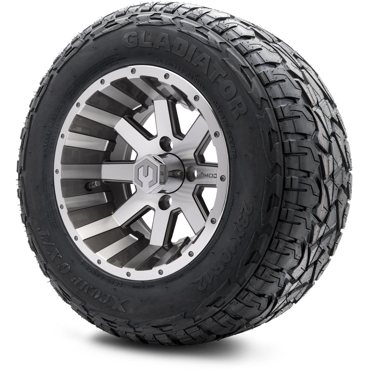 MODZ® 12" Assault Machined Gunmetal Wheels & Off-Road Tires Combo