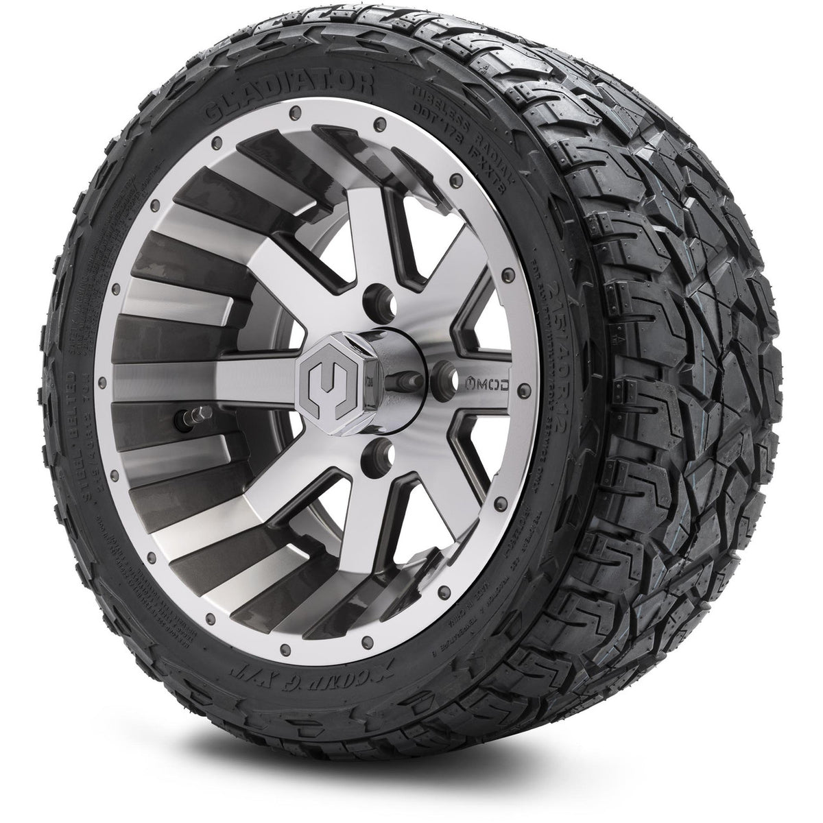 MODZ® 12" Assault Machined Gunmetal Wheels & Off-Road Tires Combo