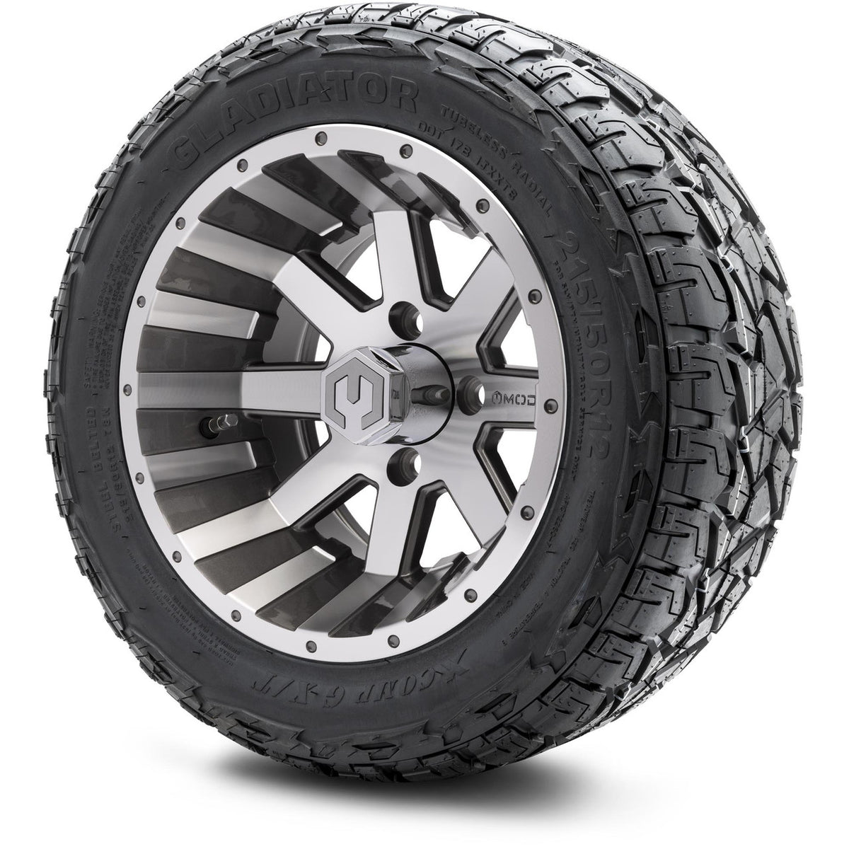 MODZ® 12" Assault Machined Gunmetal Wheels & Off-Road Tires Combo