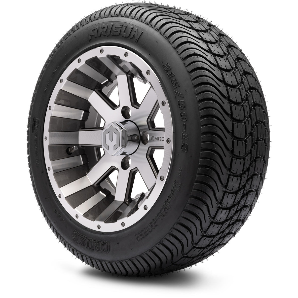MODZ® 12" Assault Machined Gunmetal Wheels & Street Tires Combo