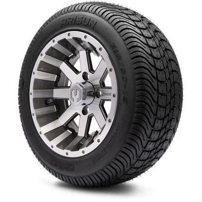 MODZ® 12" Assault Machined Gunmetal Wheels & Street Tires Combo