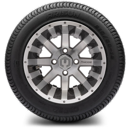 MODZ® 12" Assault Machined Gunmetal Wheels & Street Tires Combo