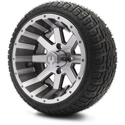 MODZ® 12" Assault Machined Gunmetal Wheels & Street Tires Combo