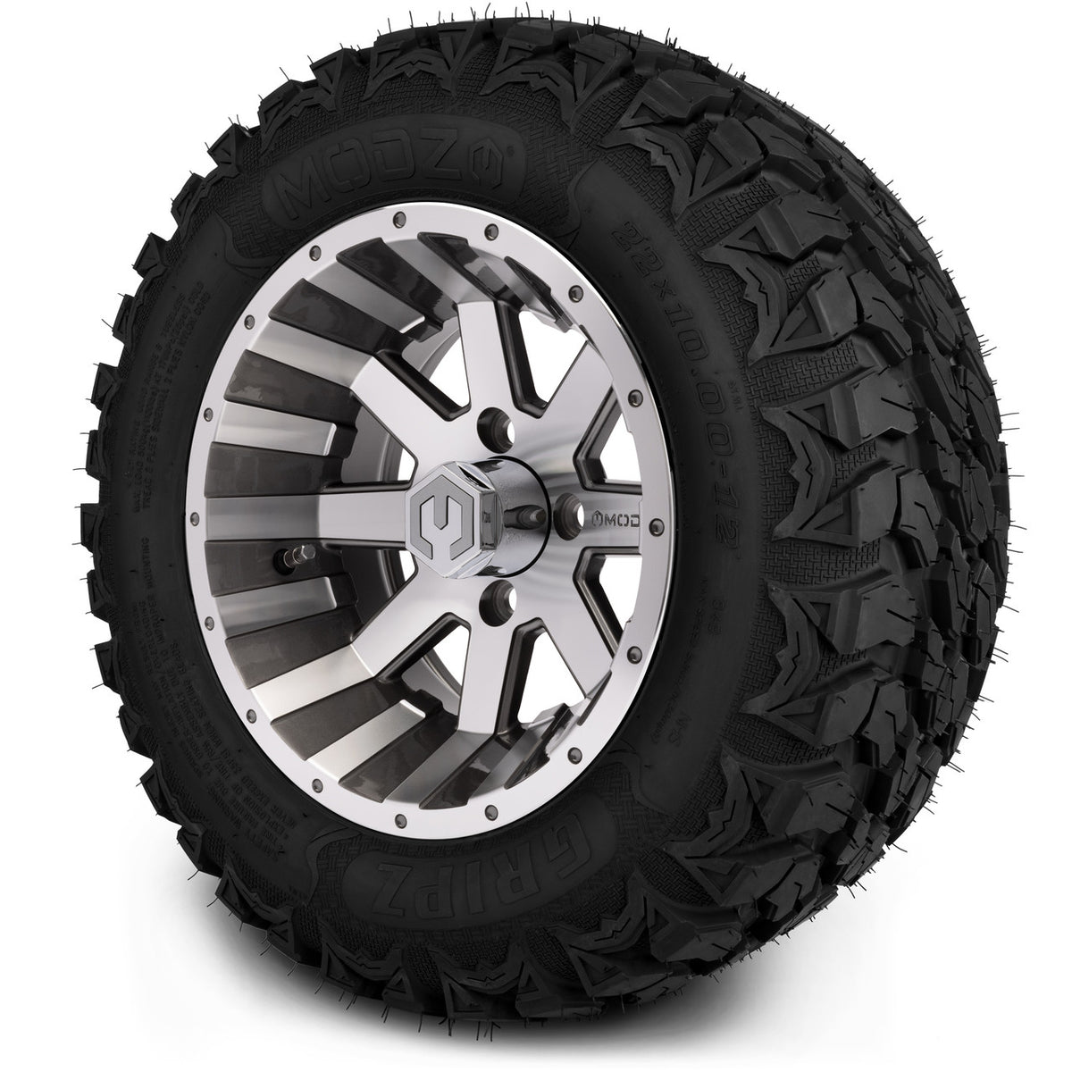 MODZ® 12" Assault Machined Gunmetal Wheels & Off-Road Tires Combo