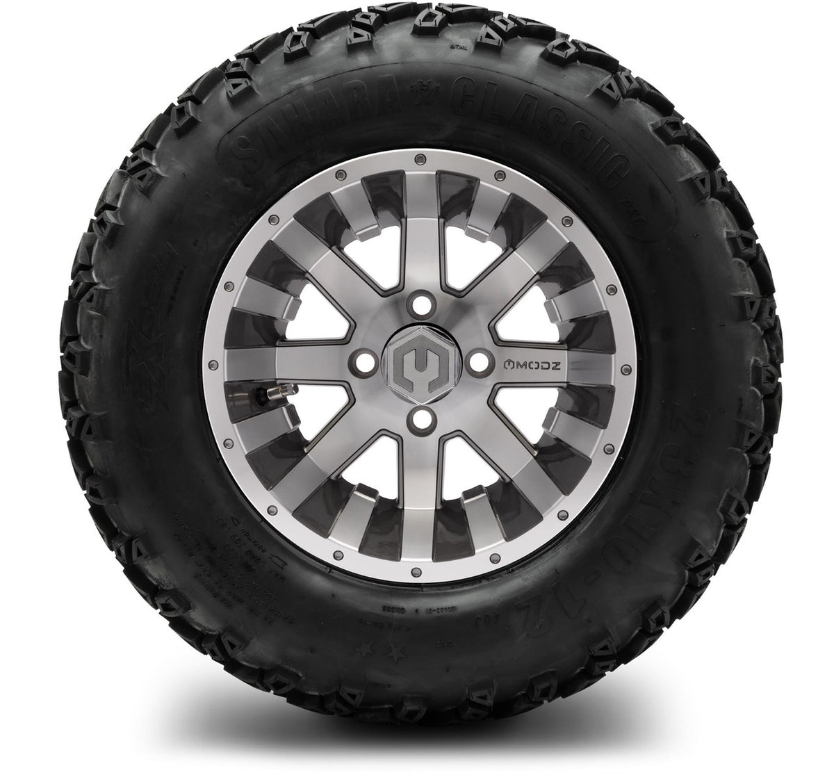 MODZ® 12" Assault Machined Gunmetal Wheels & Off-Road Tires Combo