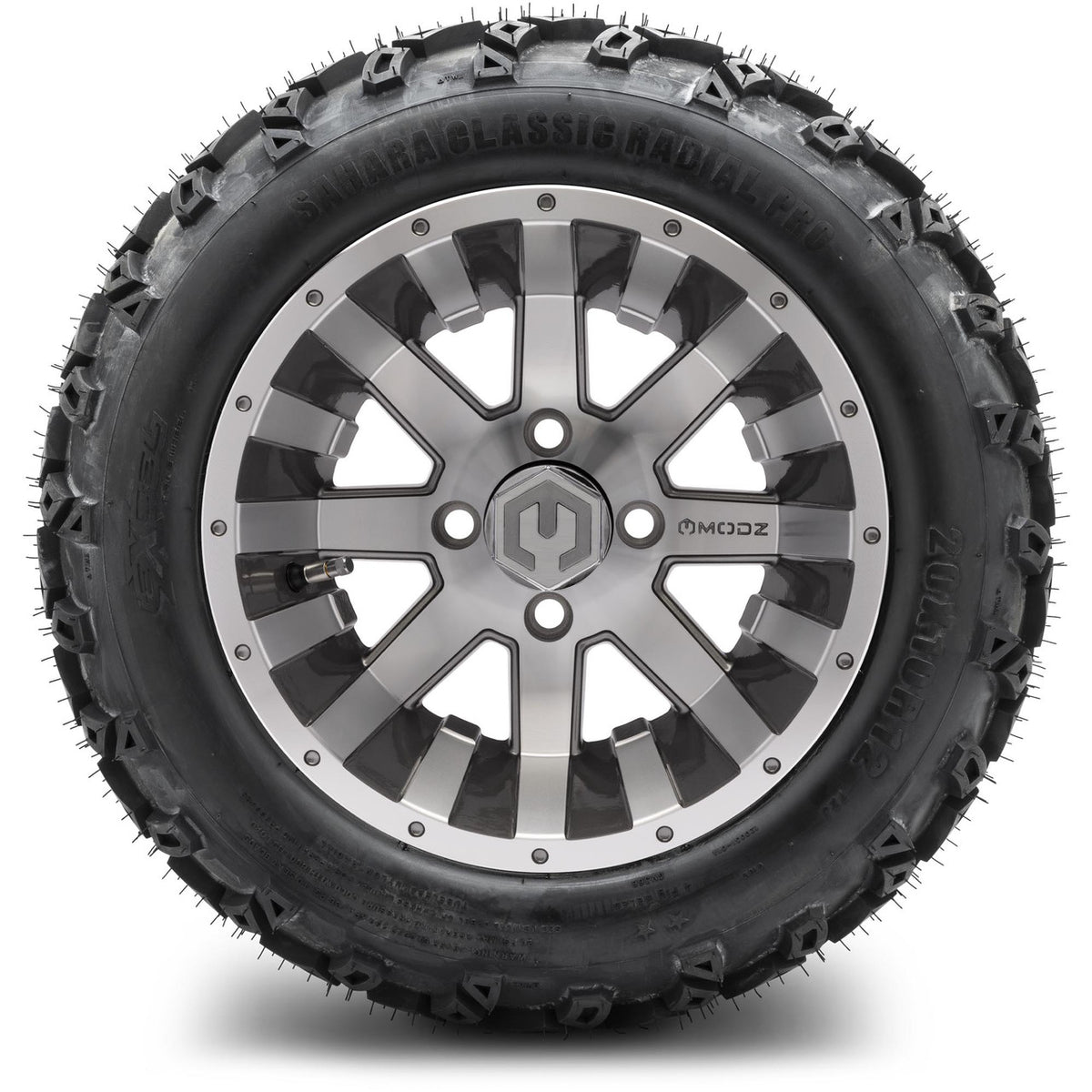 MODZ® 12" Assault Machined Gunmetal Wheels & Off-Road Tires Combo