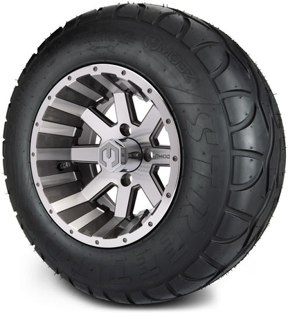 MODZ® 12" Assault Machined Gunmetal Wheels & Street Tires Combo