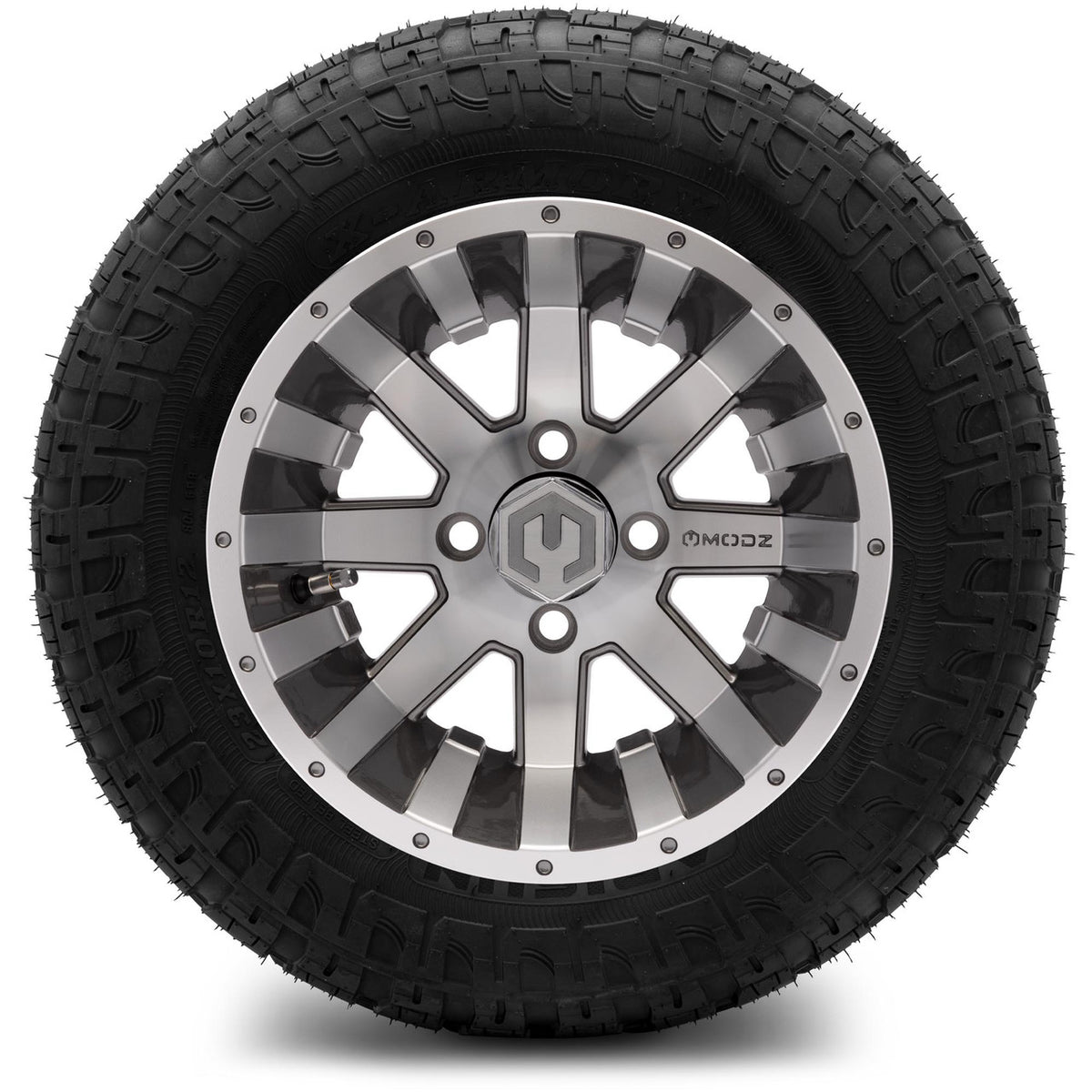 MODZ® 12" Assault Machined Gunmetal Wheels & Off-Road Tires Combo
