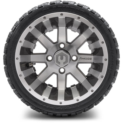 MODZ® 12" Assault Machined Gunmetal Wheels & Off-Road Tires Combo