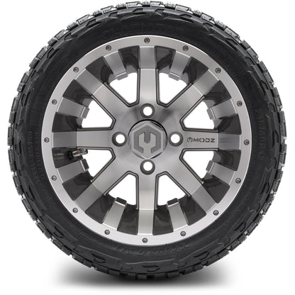 MODZ® 12" Assault Machined Gunmetal Wheels & Off-Road Tires Combo