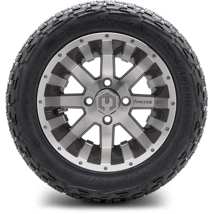 MODZ® 12" Assault Machined Gunmetal Wheels & Off-Road Tires Combo