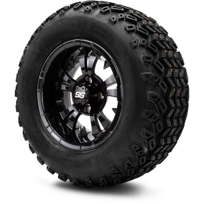 MODZ® 12" Vampire Glossy Black Wheels & Off-Road Tires Combo
