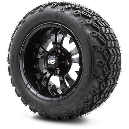 MODZ® 12" Vampire Glossy Black Wheels & Off-Road Tires Combo
