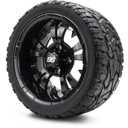 MODZ® 12" Vampire Glossy Black Wheels & Off-Road Tires Combo