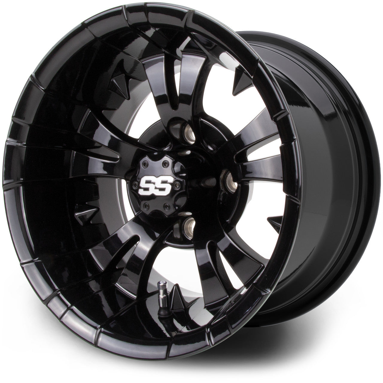 MODZ® Vampire Glossy Black 12" Golf Cart Wheel