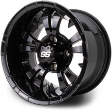 MODZ® Vampire Glossy Black 12" Golf Cart Wheel