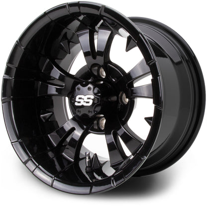 MODZ® Vampire Glossy Black 12" Golf Cart Wheel