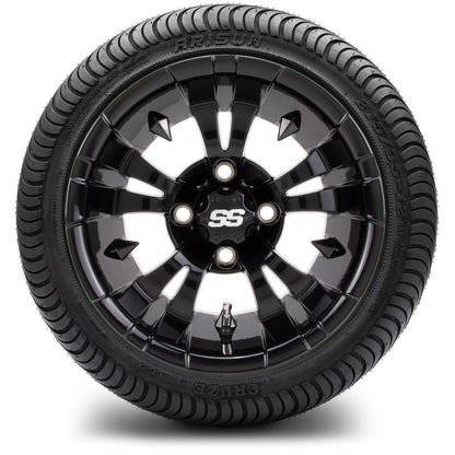 MODZ® 12" Vampire Glossy Black Wheels & Street Tires Combo