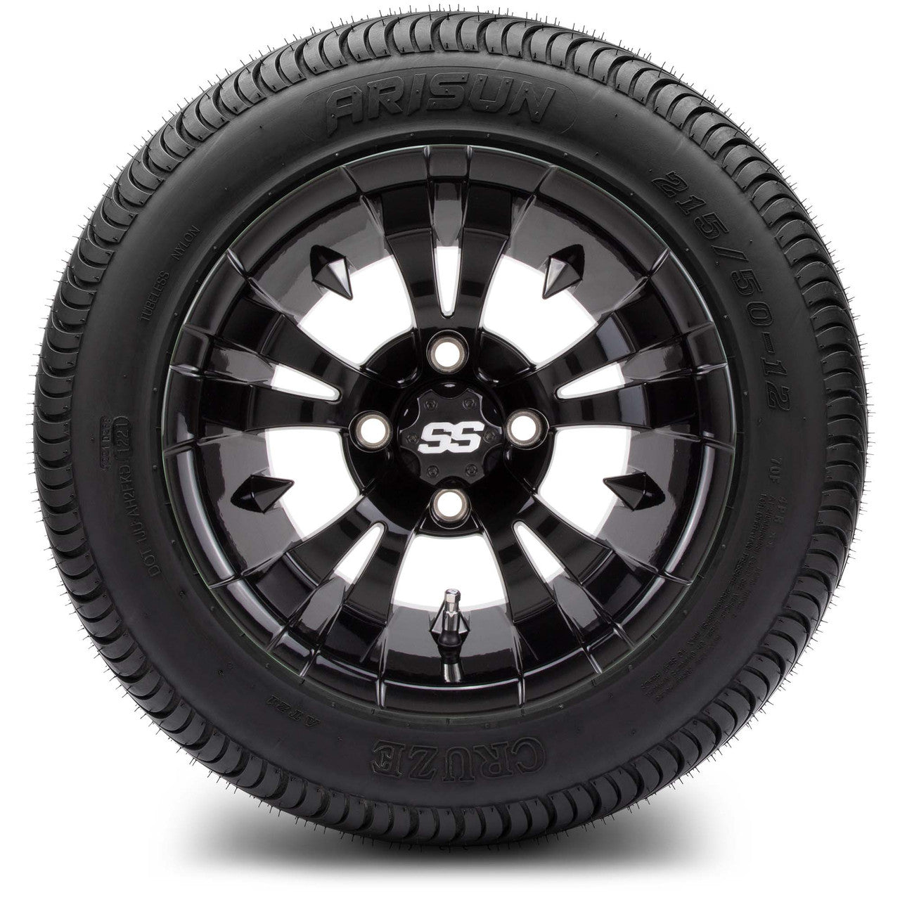 MODZ® 12" Vampire Glossy Black Wheels & Street Tires Combo
