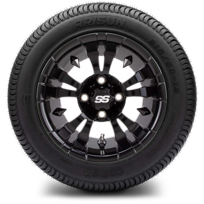 MODZ® 12" Vampire Glossy Black Wheels & Street Tires Combo