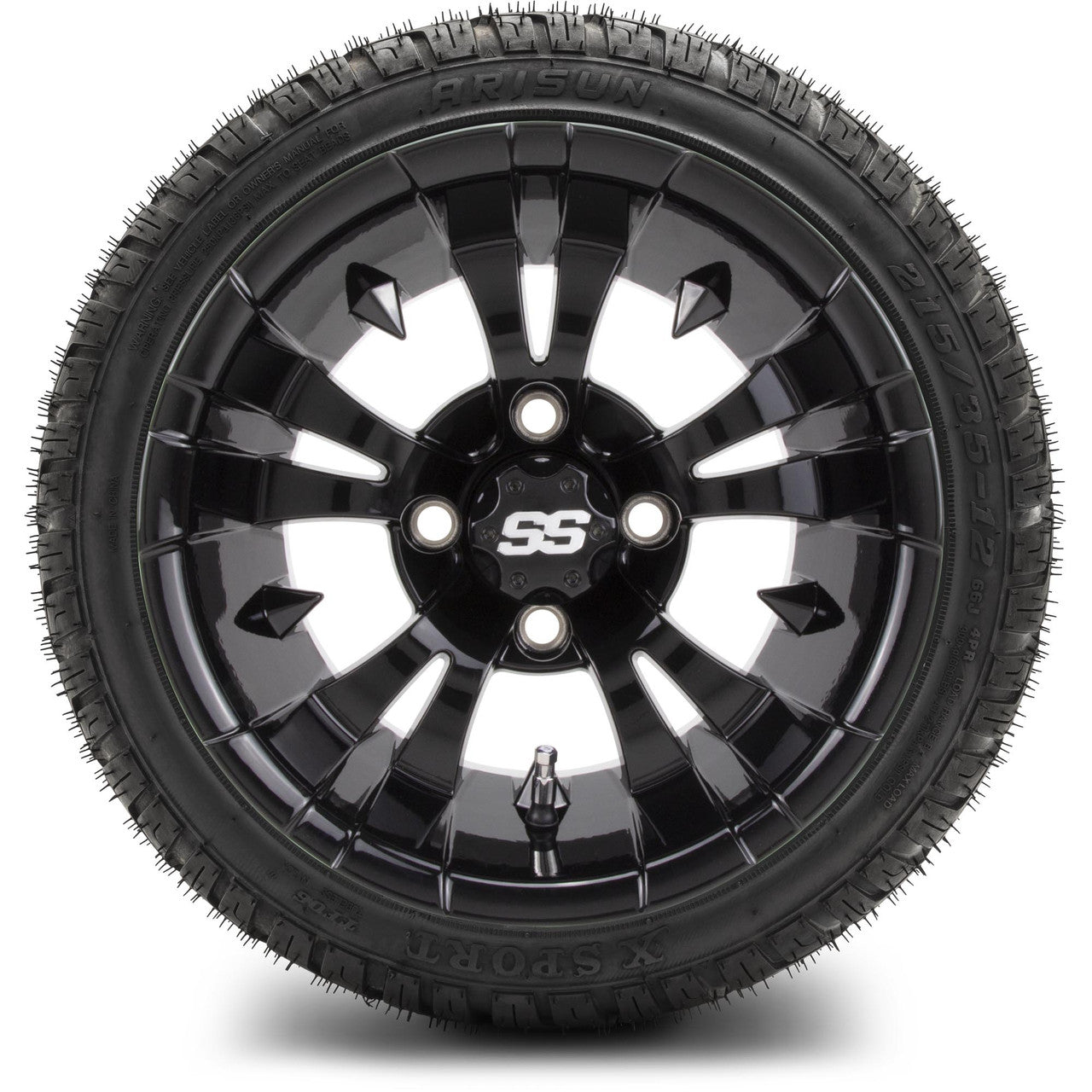 MODZ® 12" Vampire Glossy Black Wheels & Street Tires Combo