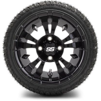 MODZ® 12" Vampire Glossy Black Wheels & Street Tires Combo
