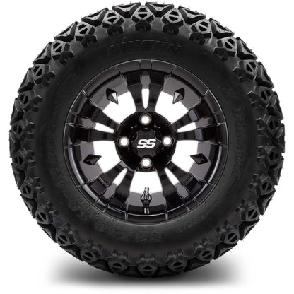 MODZ® 12" Vampire Glossy Black Wheels & Off-Road Tires Combo