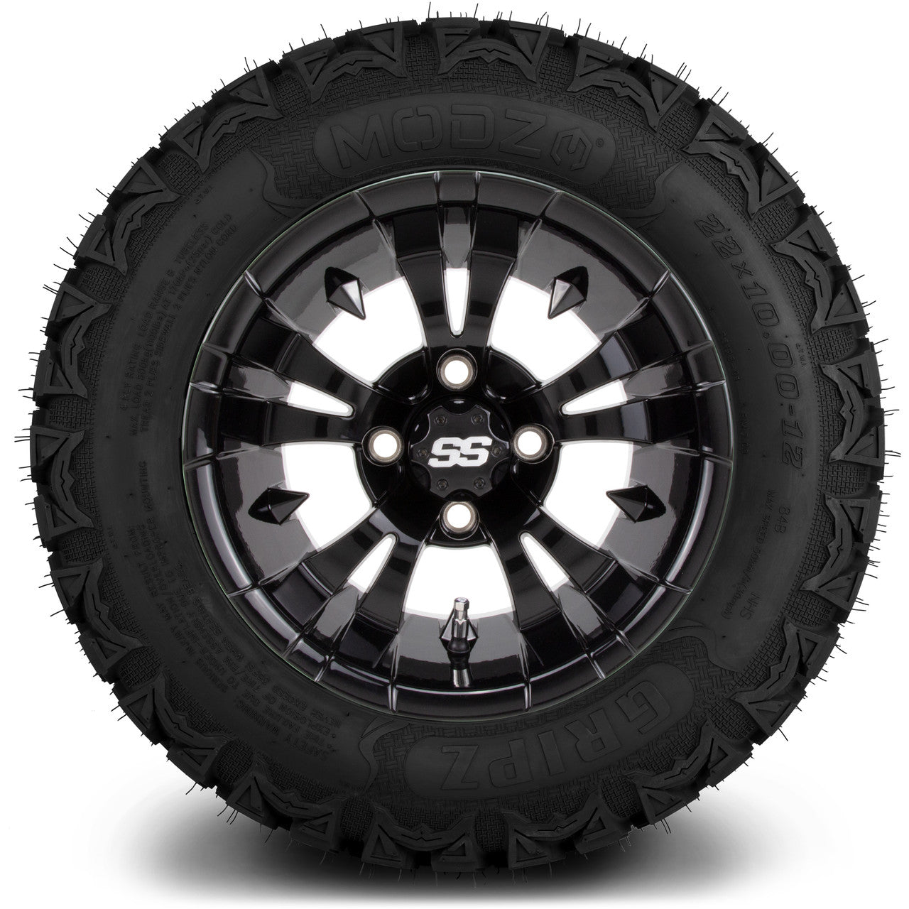 MODZ® 12" Vampire Glossy Black Wheels & Off-Road Tires Combo