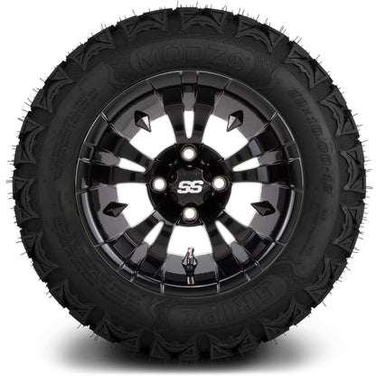 MODZ® 12" Vampire Glossy Black Wheels & Off-Road Tires Combo