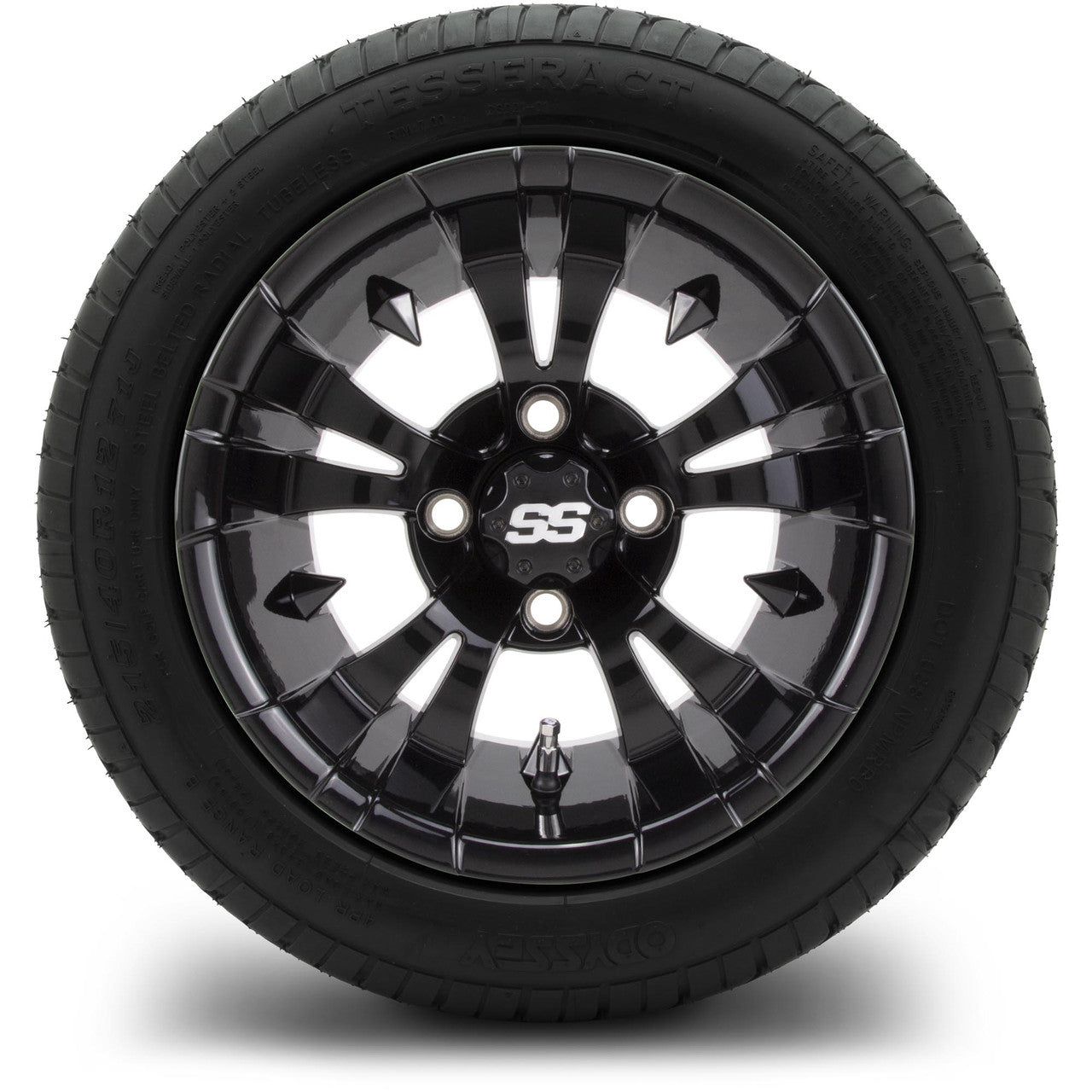 MODZ® 12" Vampire Glossy Black Wheels & Street Tires Combo